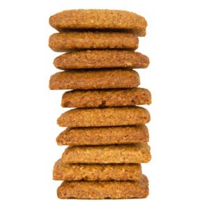 Vegan Rye Biscuits by Seggiano shown in a stack.