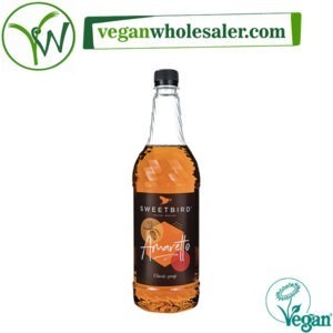 Vegan Amaretto Classic Syrup by Sweetbird. 1L bottle.