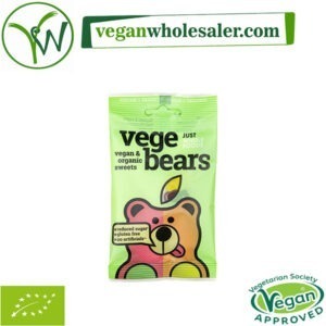 Vegan Vegebears Jellies by Just Wholefoods. 70g pack.