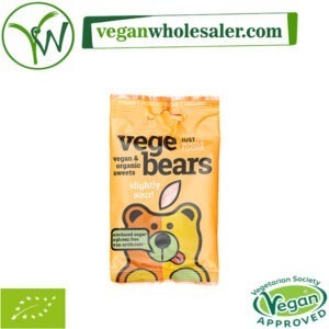 Vegan Slightly Sour Vegebears Jellies by Just Wholefoods. 70g pack.