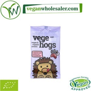 Vegan Vegehogs Jellies by Just Wholefoods. 70g pack.