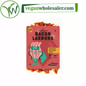 Vegan Hungarian Style (Garlic) Lardons by Plenty Reasons. 100g pack.