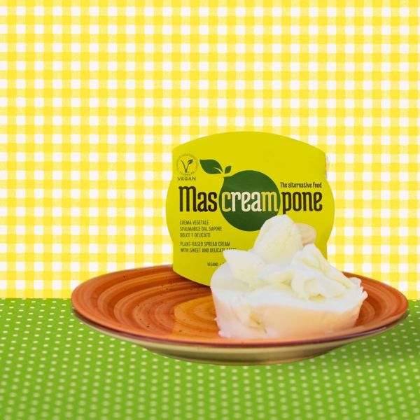 Vegan MasCREAMpone 150g by The Alternative Food shown on a plate.