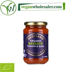 Vegan Organic Basil Pasta Sauce by Seggiano. 350g jar.