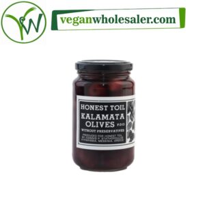 Vegan Kalamata Olives PDO by Honest Toil. 350g jar.