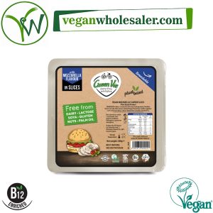 Vegan Mozzarella Slices by GreenVie. 500g pack.