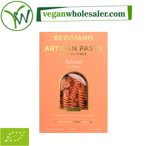 Vegan Gluten Free Red Lentil Fusilli Pasta by Seggiano. 250g pack.